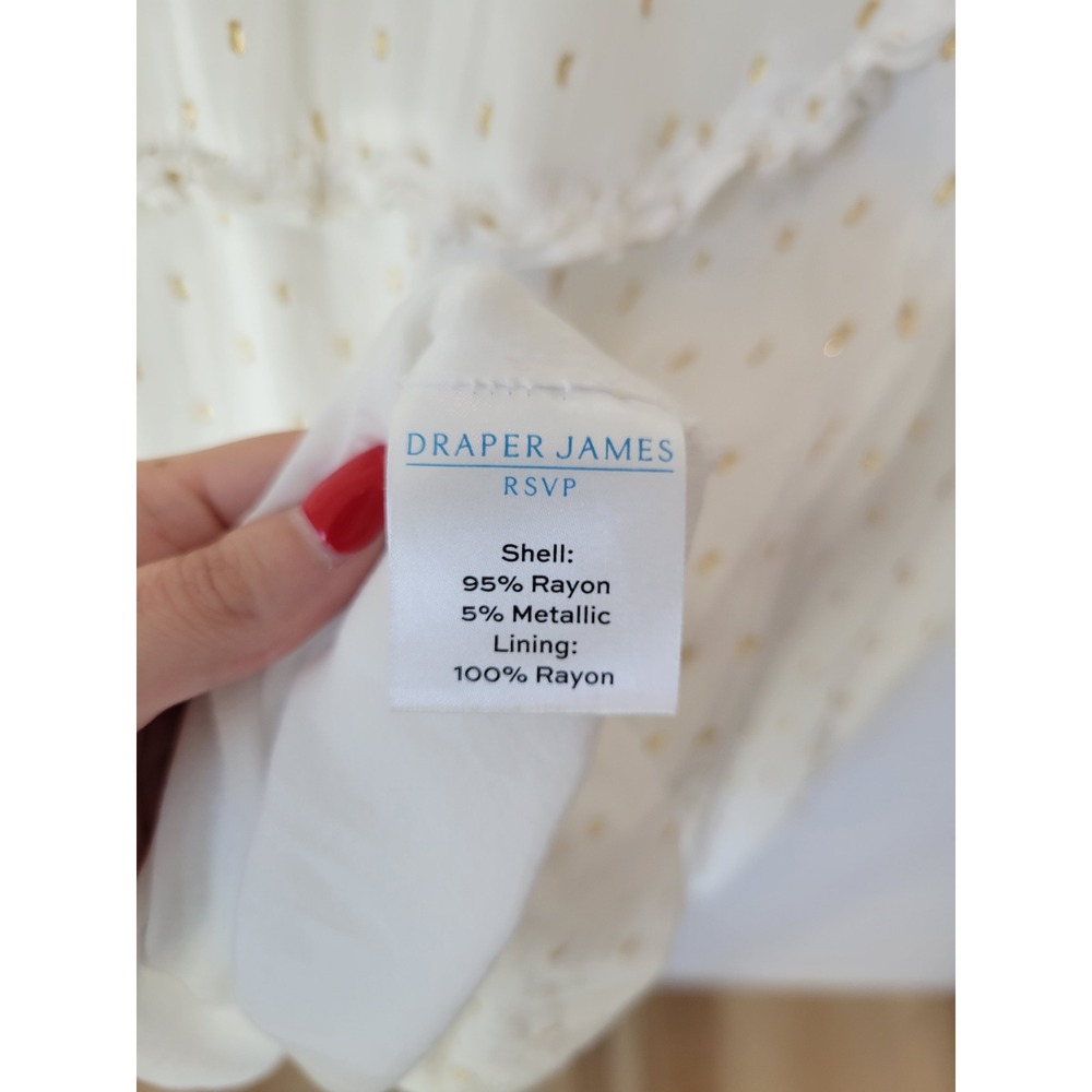 Draper James RSVP Metallic Clip Dot Ruffle Blouse - Women's XL - Cottagecore - Picture 5 of 10